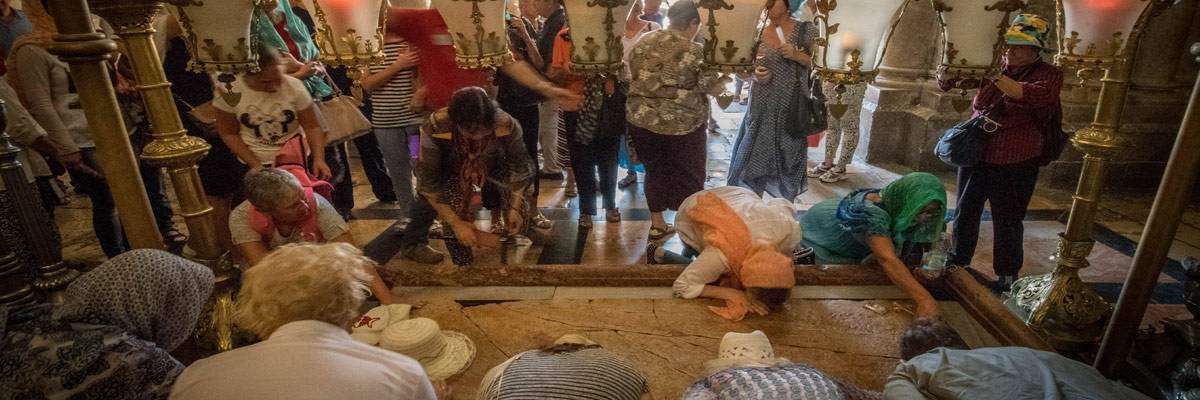 The holy sepulcher church in Jerusalem. Probably the most important site for Christians in Jerusalem.