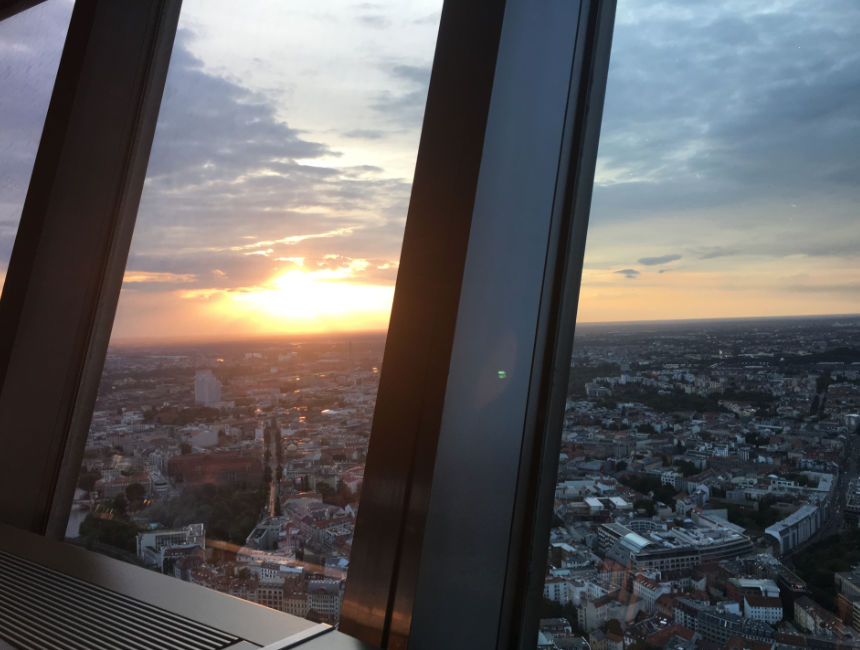 TV tower Berlin view sundown